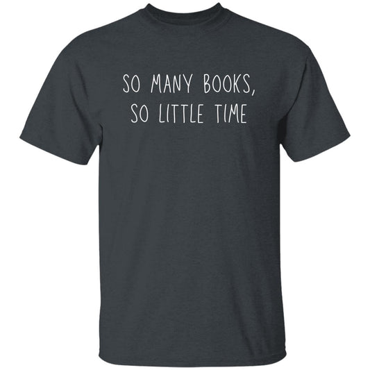 So many books So little time Unisex Tshirt books lover tee Black Dark Heather Navy-Dark Heather-Family-Gift-Planet