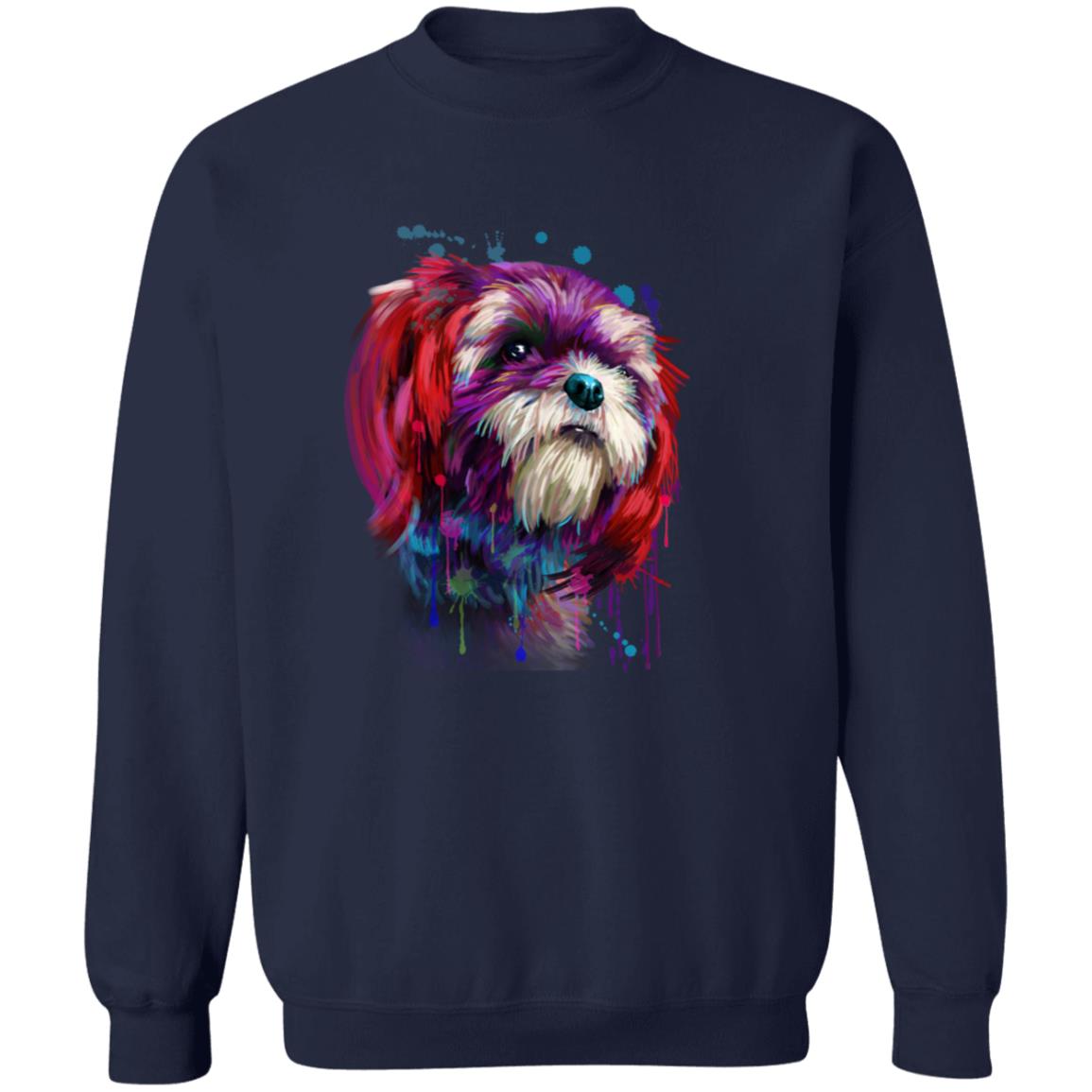 Artistic Shih Tzu dog Unisex Crewneck Sweatshirt digital Art-Family-Gift-Planet