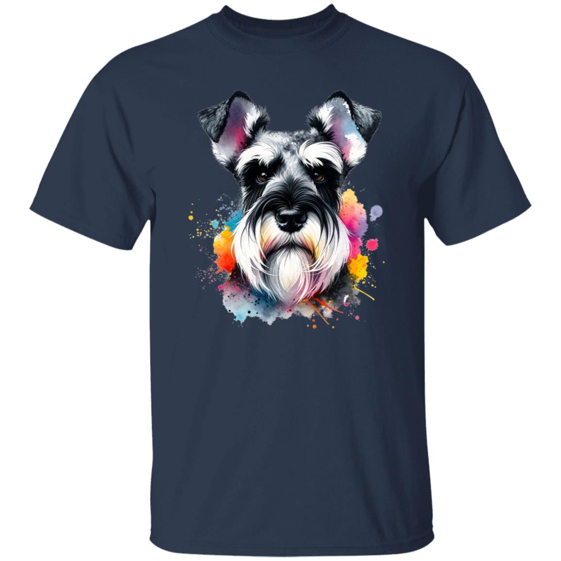 Schnauzer dog mom Color Splash Unisex T-shirt Black Navy Dark Heather-Family-Gift-Planet