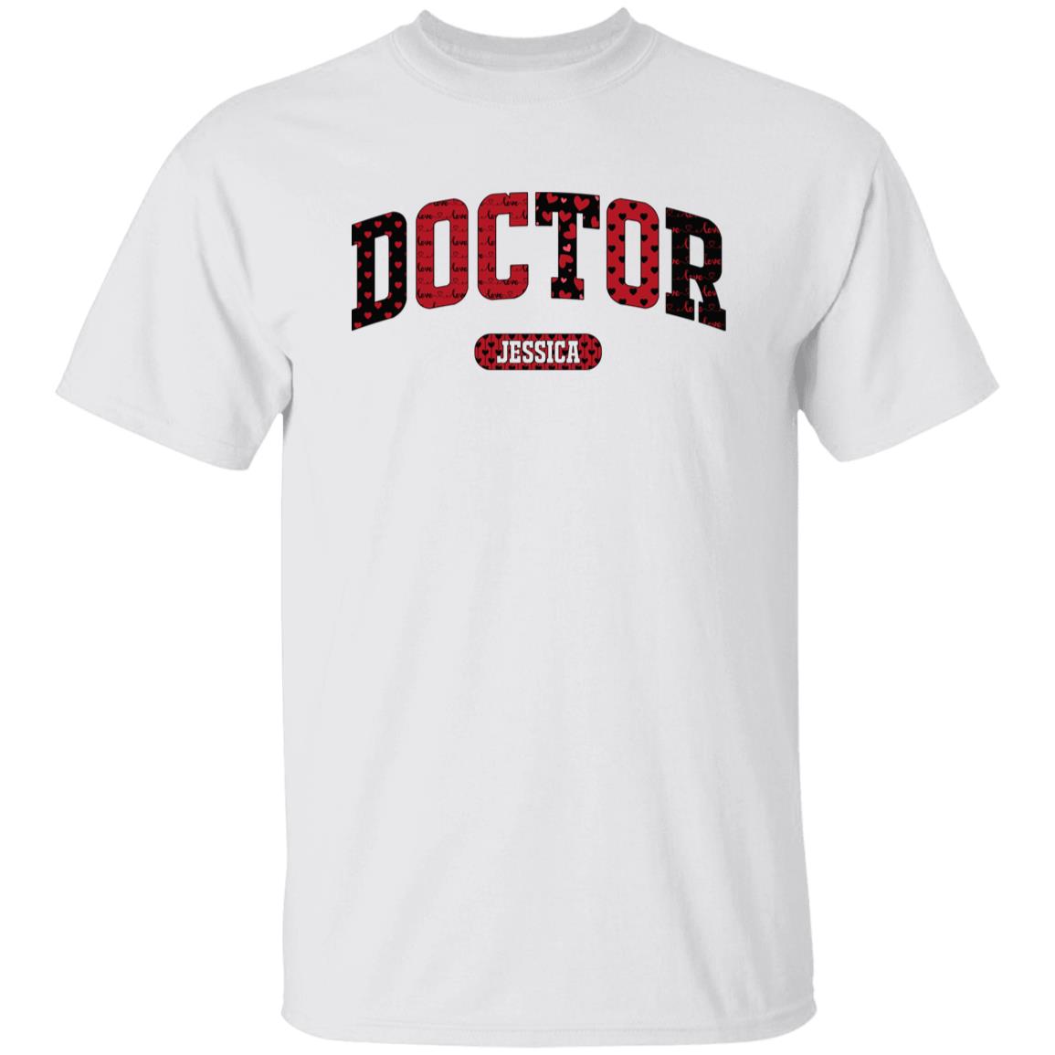 Personalized Doctor Valentine's Day Unisex T-Shirt Custom name Physician heart love-Family-Gift-Planet