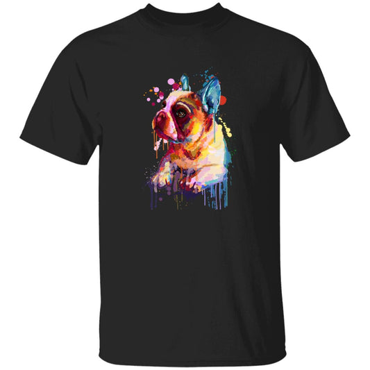 Watercolor French Bulldog Unisex shirt S-2XL black navy dark heather-Black-Family-Gift-Planet