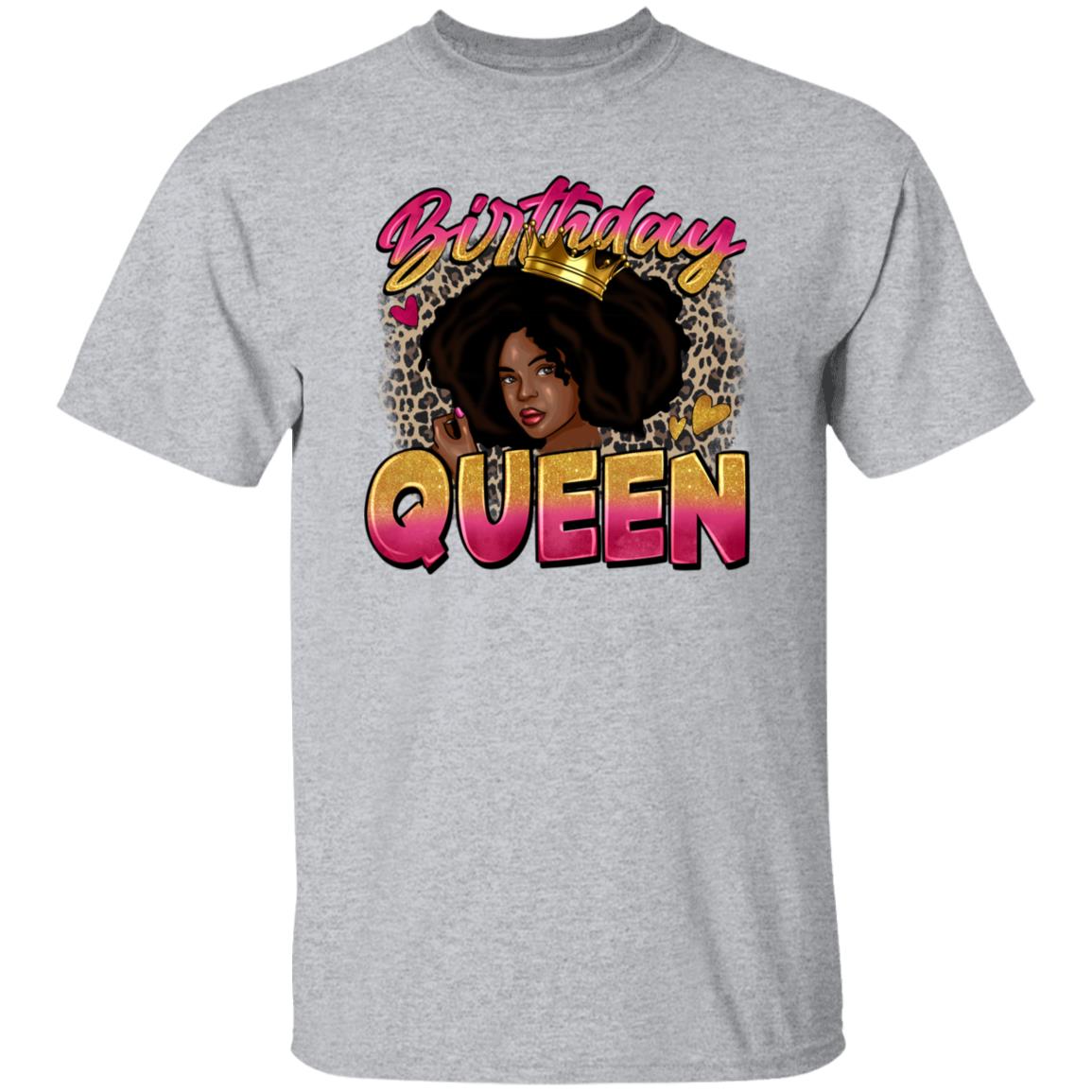 Birthday Queen T-Shirt Birthday party queen leopard skin Unisex tee Sand White Sport Grey-Family-Gift-Planet