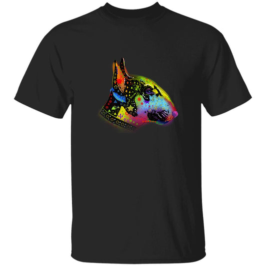 Abstract Watercolor Bull terrier dog Unisex shirt S-2XL black navy dark heather-Black-Family-Gift-Planet