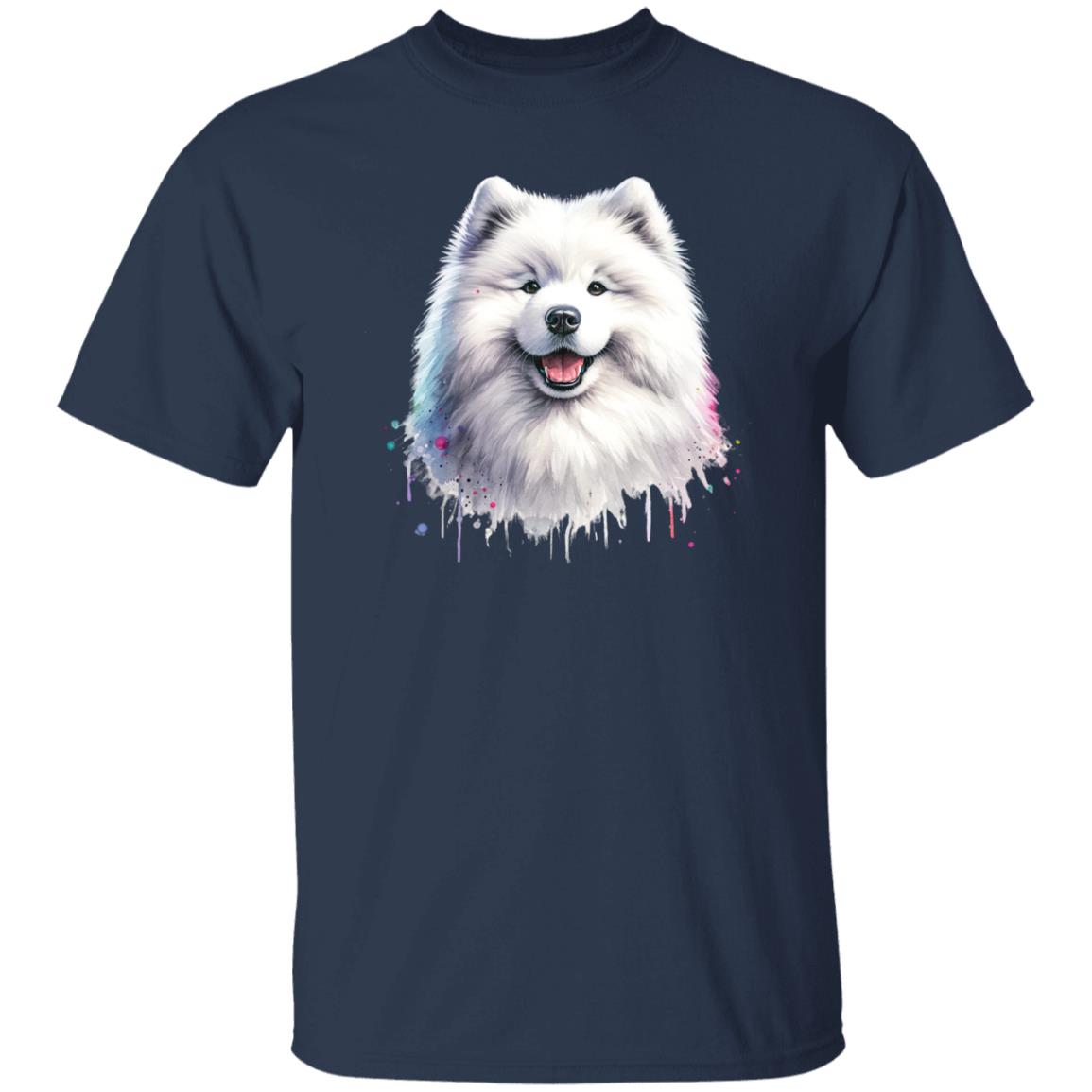 Samoyed dog mama Color Splash Unisex T-shirt Black Navy Dark Heather-Family-Gift-Planet