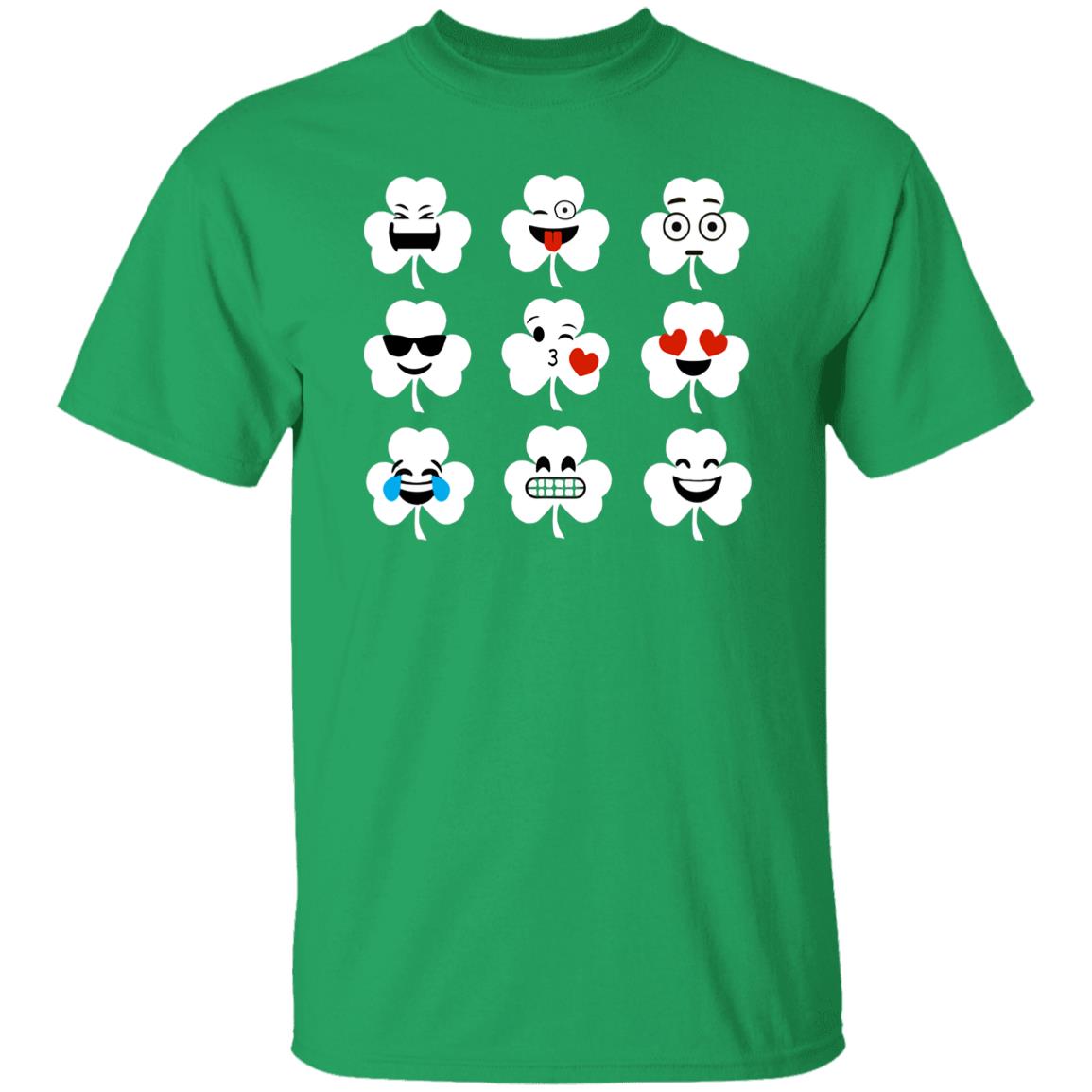 Shamrock Emoji St Patrick Day Unisex t-shirt 4XL 5XL 6XL Irish Green-Irish Green-Family-Gift-Planet