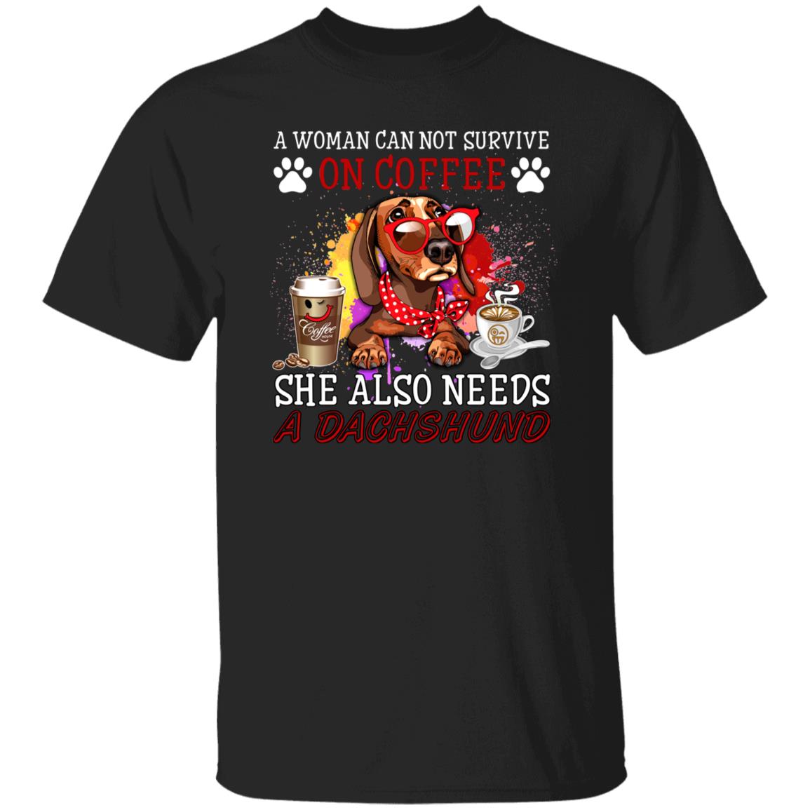 Coffee and dachshund Unisex shirt gift dachshund dog mom tee black navy dark heather-Black-Family-Gift-Planet