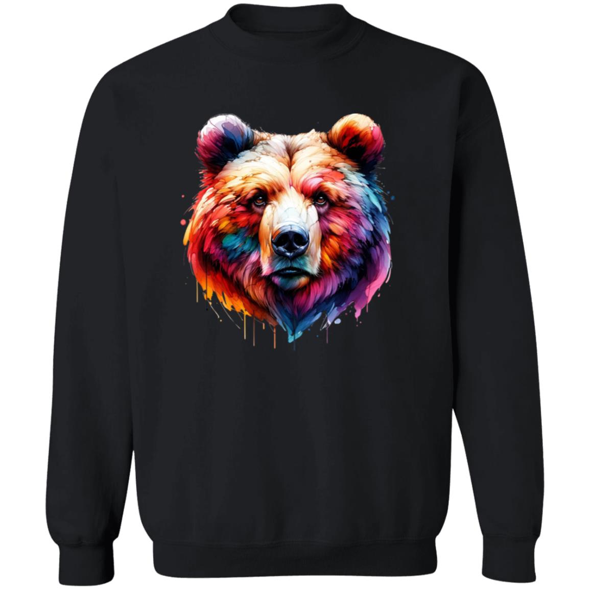 Papa bear colorful Color Splash Unisex Sweatshirt Black Navy Dark Heather-Family-Gift-Planet