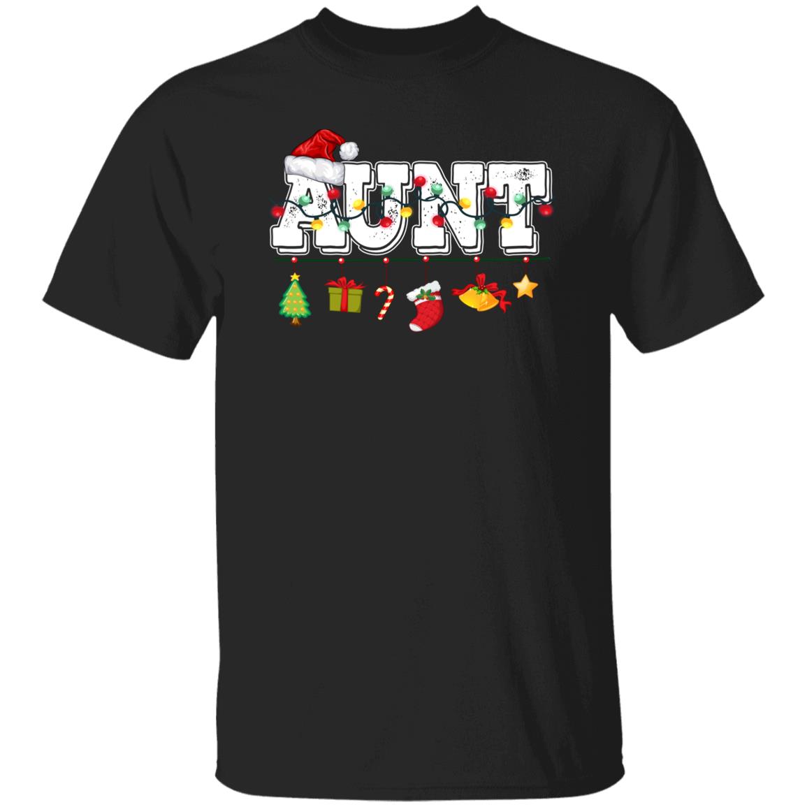 Aunt Christmas Unisex Shirt Auntie Holiday tee Black Dark Heather-Family-Gift-Planet