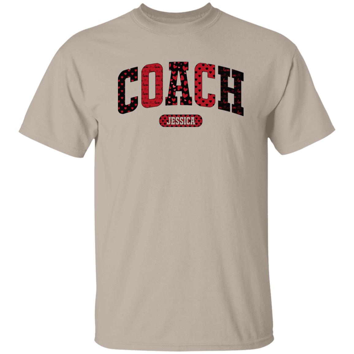 Personalized Coach Valentine's Day Unisex T-Shirt Custom name school coach heart love-Family-Gift-Planet