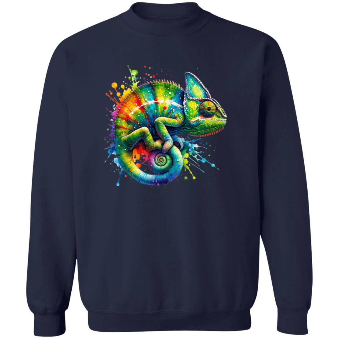 Chameleon Color Splash Unisex Sweatshirt Black Navy Dark Heather-Family-Gift-Planet