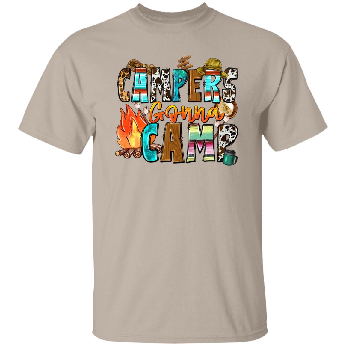 Campers gonna camp T-Shirt happy camper Unisex tee White Sand Sport Grey-Family-Gift-Planet
