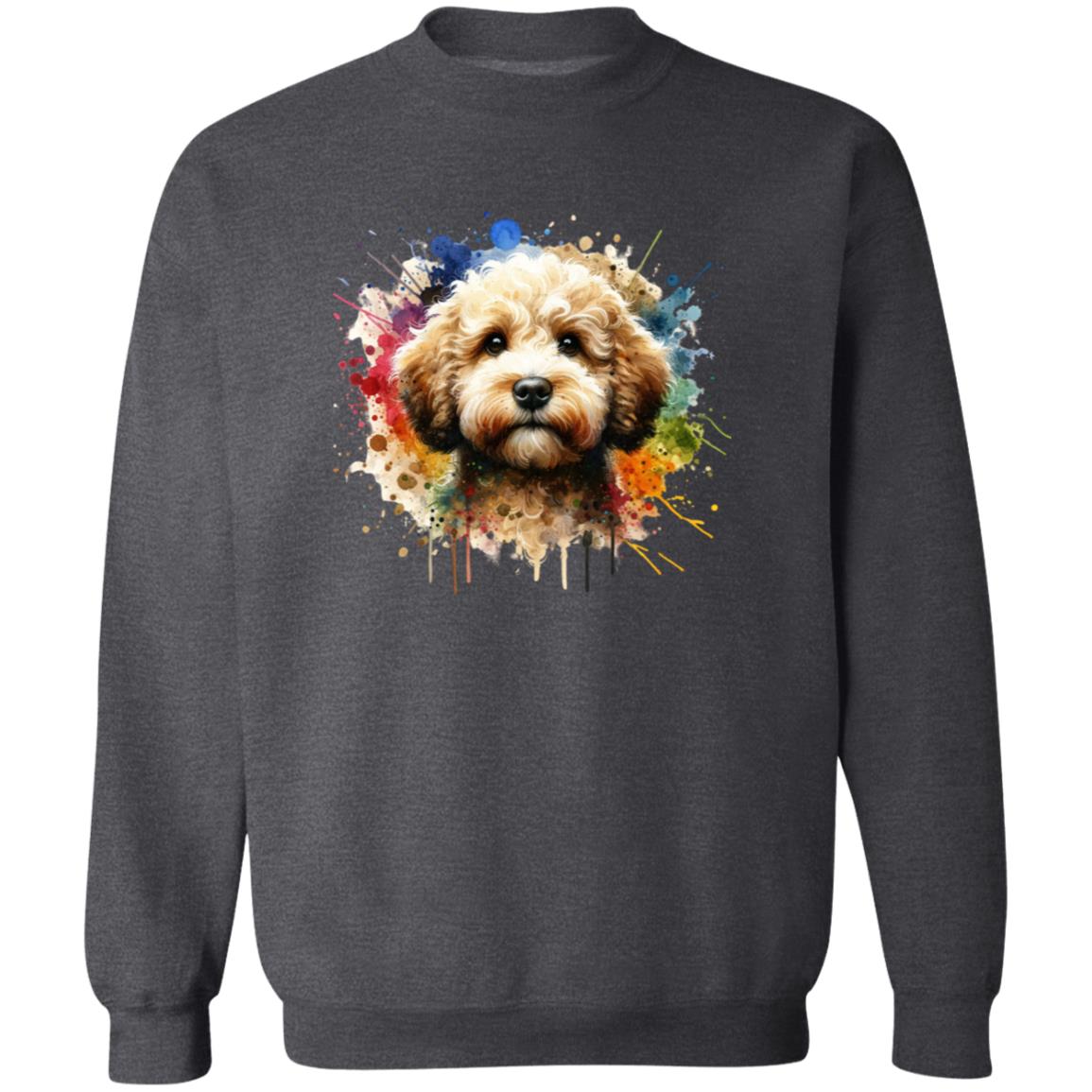 Artistic Lagotto Romagnolo Color Splash Unisex Sweatshirt Black Navy Dark Heather-Family-Gift-Planet