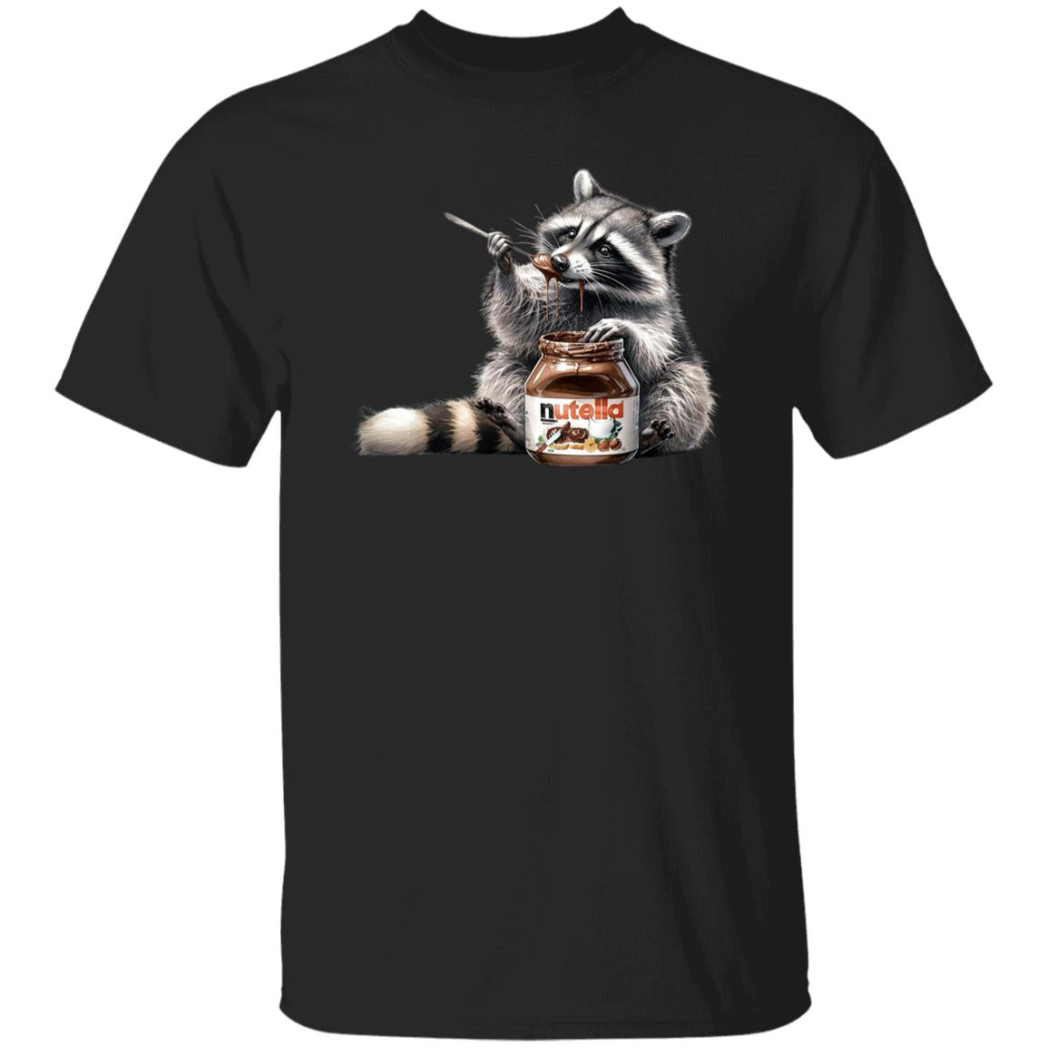 Funny racoon eating chocolate T-Shirt streetwear choco lover Unisex tee Black Navy Dark Heather-Family-Gift-Planet