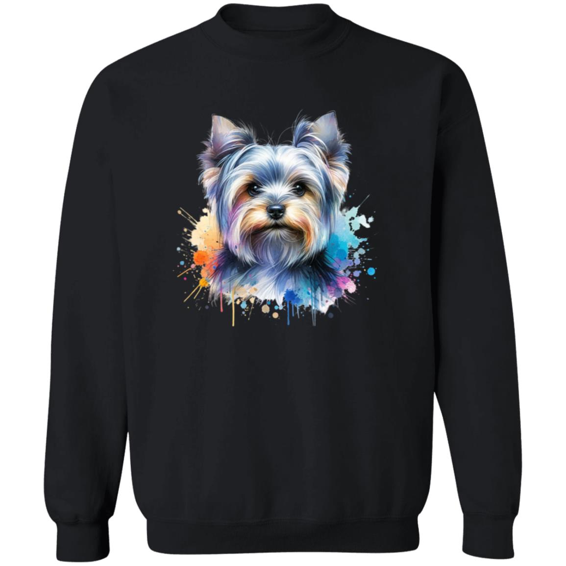 Australian Silky Terrier dog mama Color Splash Unisex Sweatshirt Black Navy Dark Heather-Family-Gift-Planet