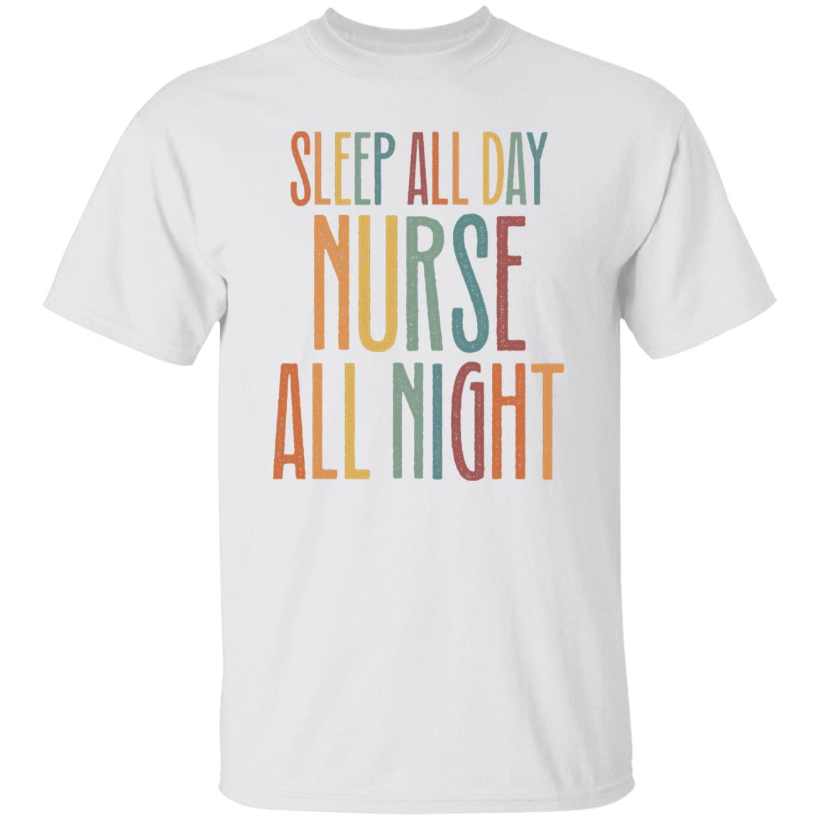 Night Shift Nurse Unisex T-Shirt sleep all day nurse all night tee Black Dark Heather White-Family-Gift-Planet