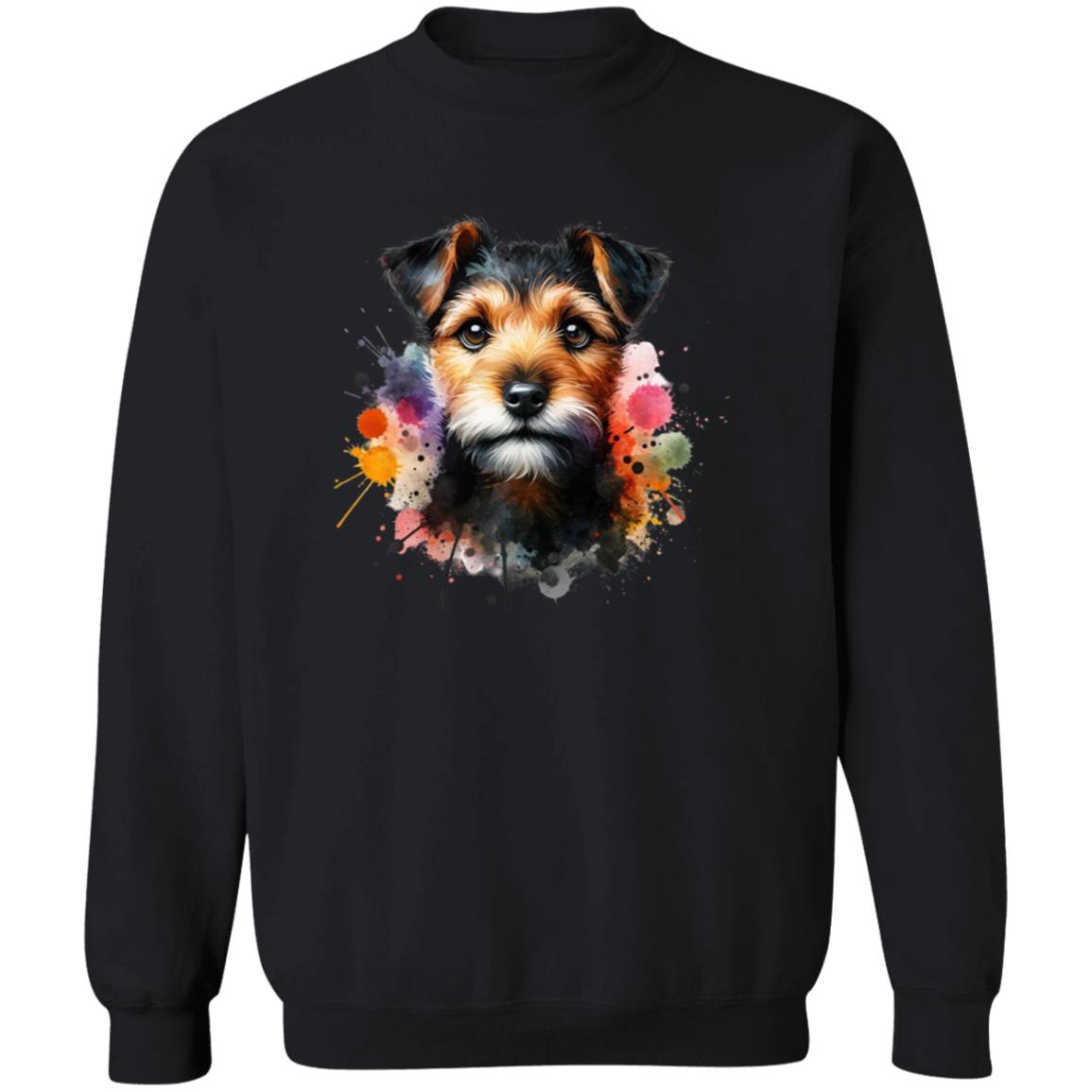 Patterdale Terrier mama Color Splash Unisex Sweatshirt Black Navy Dark Heather-Family-Gift-Planet