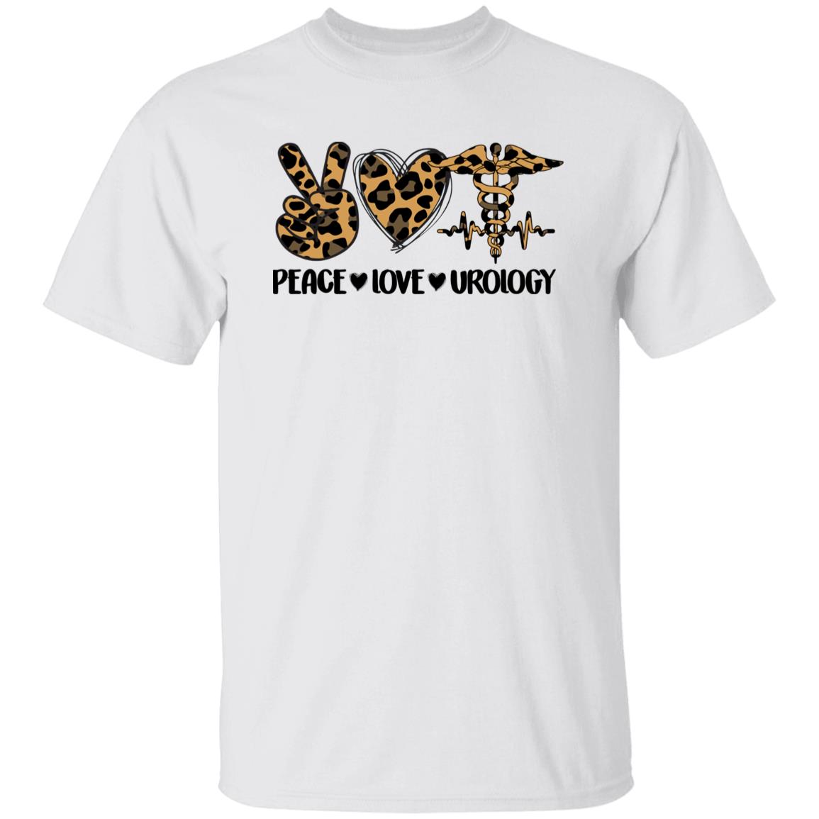 Peace Love Urology T-Shirt Leopard skin Urology nurse Urology Squad Unisex Tee Sand White Sport Grey-Family-Gift-Planet