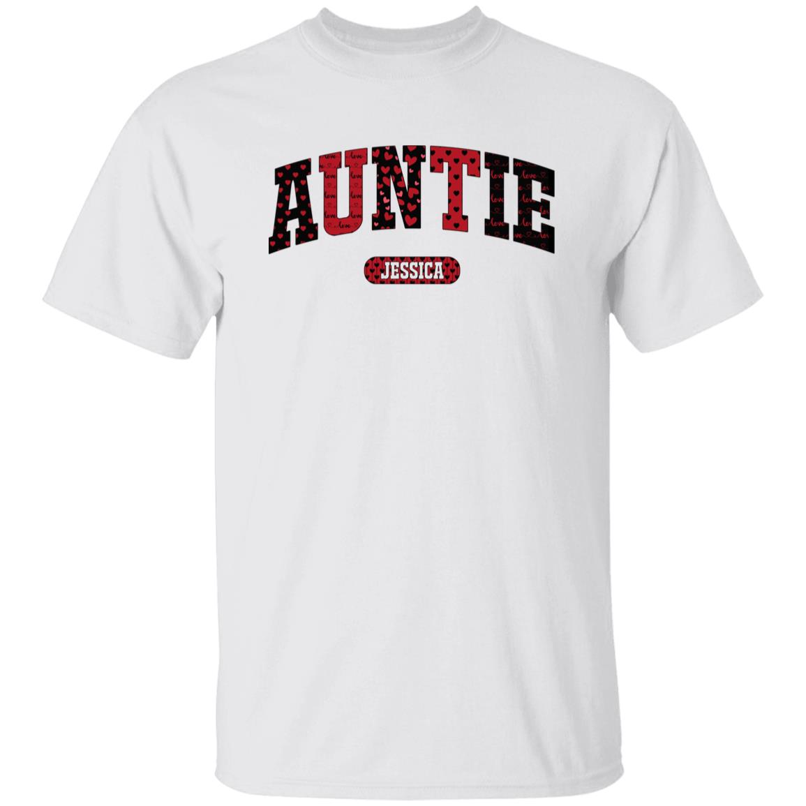 Personalized Auntie Valentine's Day Unisex T-Shirt Custom name Aunt heart love-Family-Gift-Planet