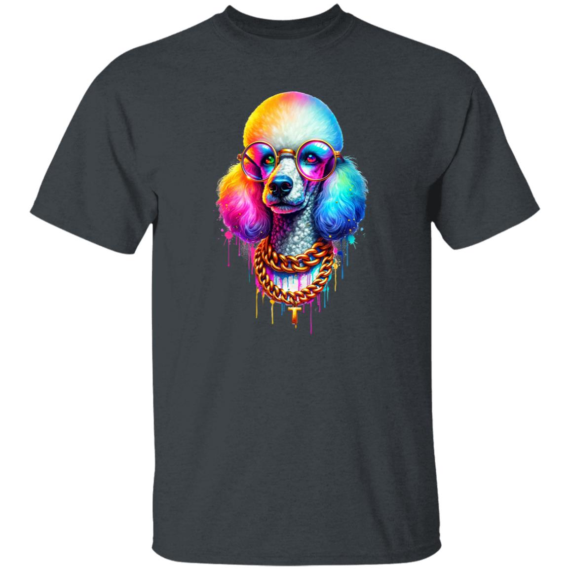 Poodle with glasses hip style Color Splash Unisex T-shirt Black Navy Dark Heather-Family-Gift-Planet