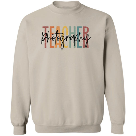 Photography teacher Sweatshirt Crewneck Unisex Gildan Sand Ash S-2XL-Sand-Family-Gift-Planet