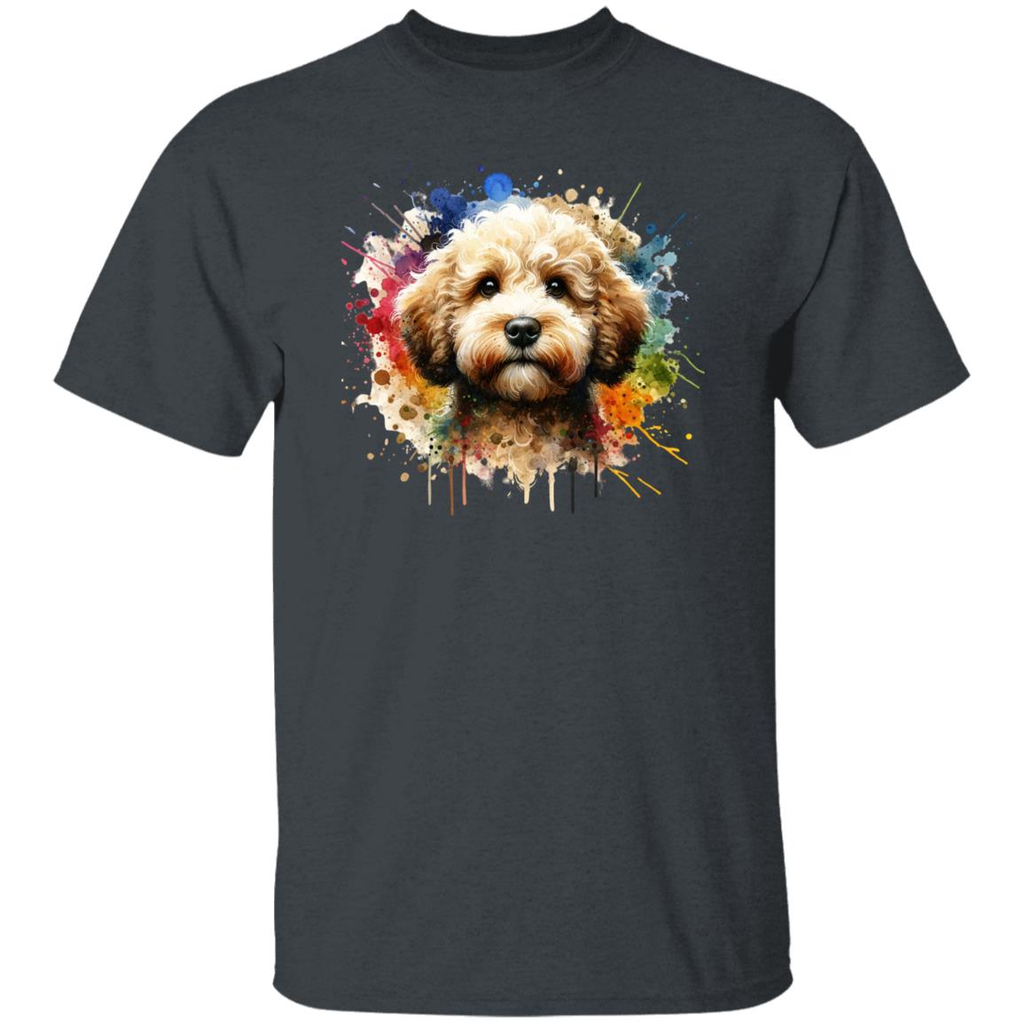 Artistic Lagotto Romagnolo Color Splash Unisex T-shirt Black Navy Dark Heather-Family-Gift-Planet