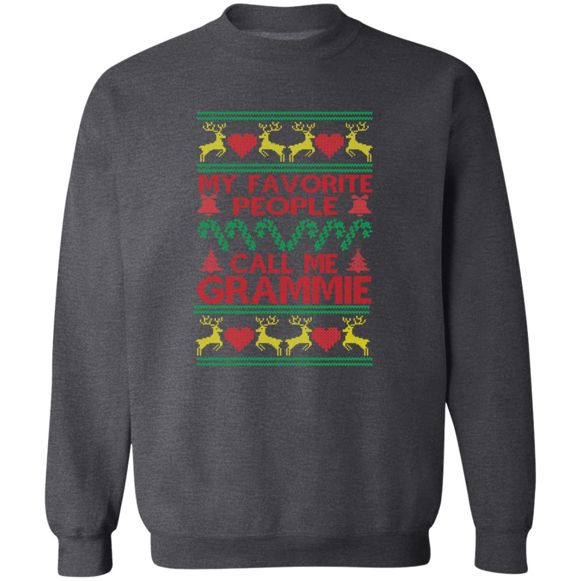 Grammie Christmas Unisex Sweatshirt grandma Ugly sweater Black Dark Heather-Family-Gift-Planet