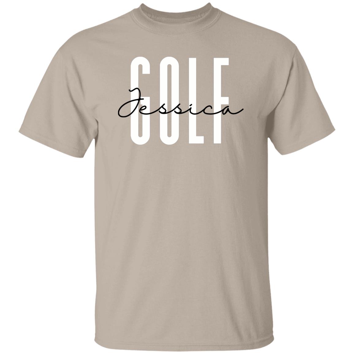 Personalized Golf Unisex T-shirt Custom Name Golfer Sand Blue Pink-Family-Gift-Planet