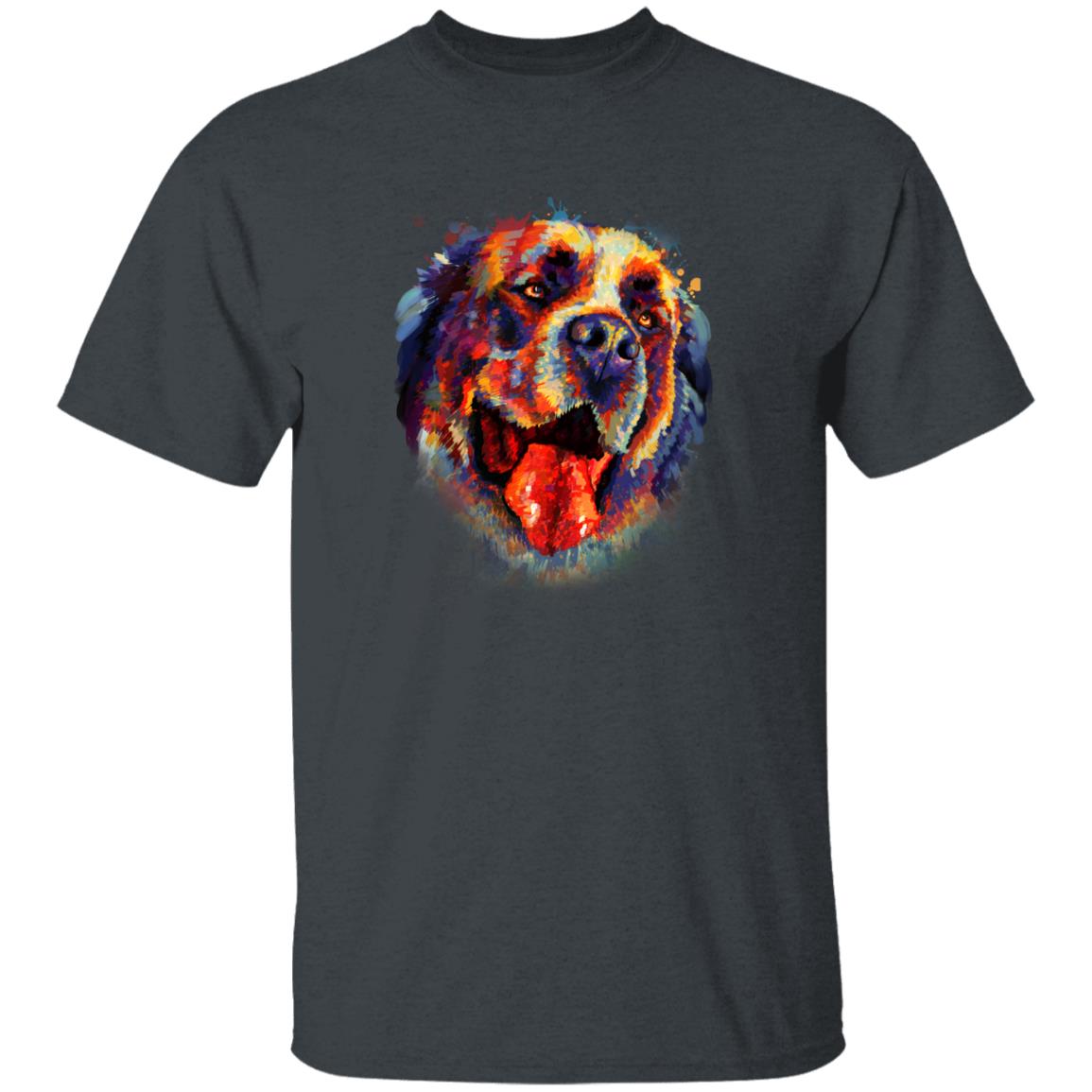 Watercolor Painting Bernard dog Unisex shirt S-2XL black navy dark heather-Dark Heather-Family-Gift-Planet