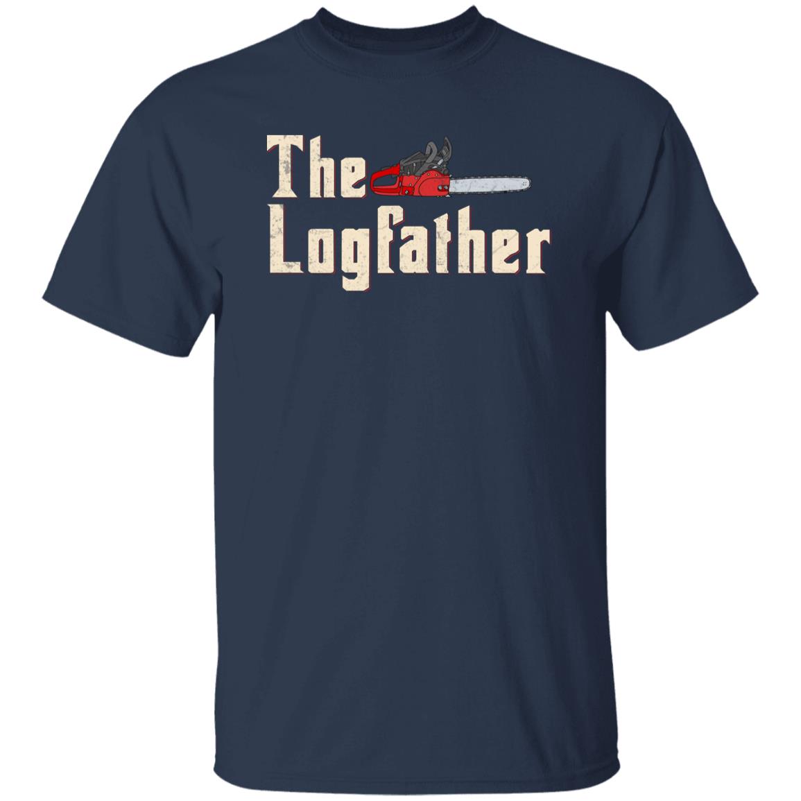 The Logfather shirt Lumberjack dad tee black navy dark heather-Navy-Family-Gift-Planet