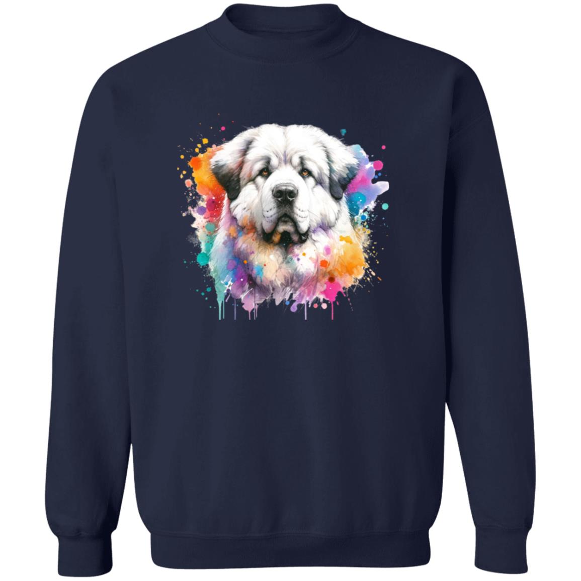 Akbash Dog mama Color Splash Unisex Sweatshirt Black Navy Dark Heather-Family-Gift-Planet