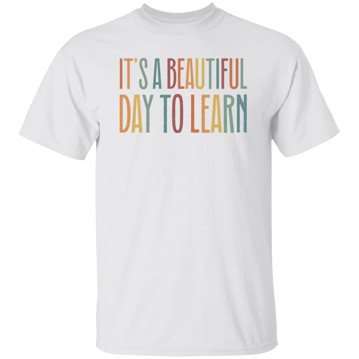 It's a beautiful day to learn Unisex T-Shirt School Teacher tee Black Dark Heather White-Family-Gift-Planet