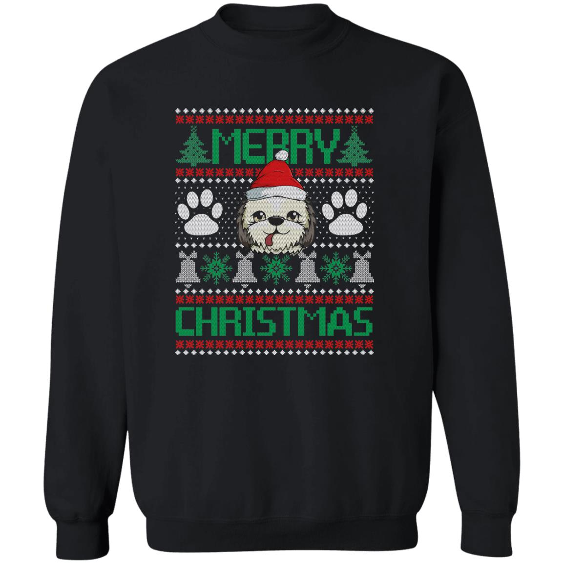 Dog owner Christmas Unisex Sweatshirt Ugly sweater Black Dark Heather-Family-Gift-Planet