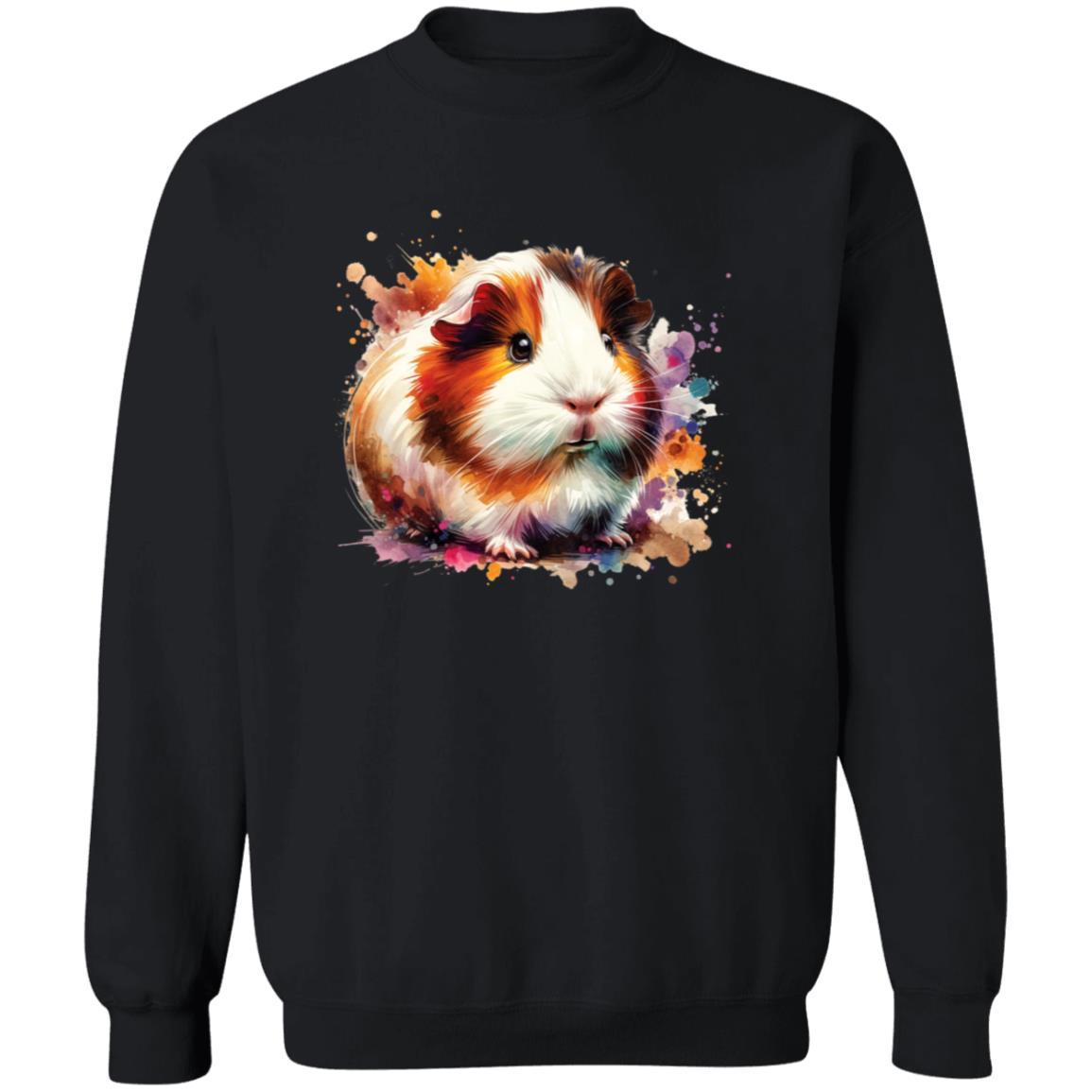 Guinea Pig Color Splash Unisex Sweatshirt Black Navy Dark Heather-Family-Gift-Planet