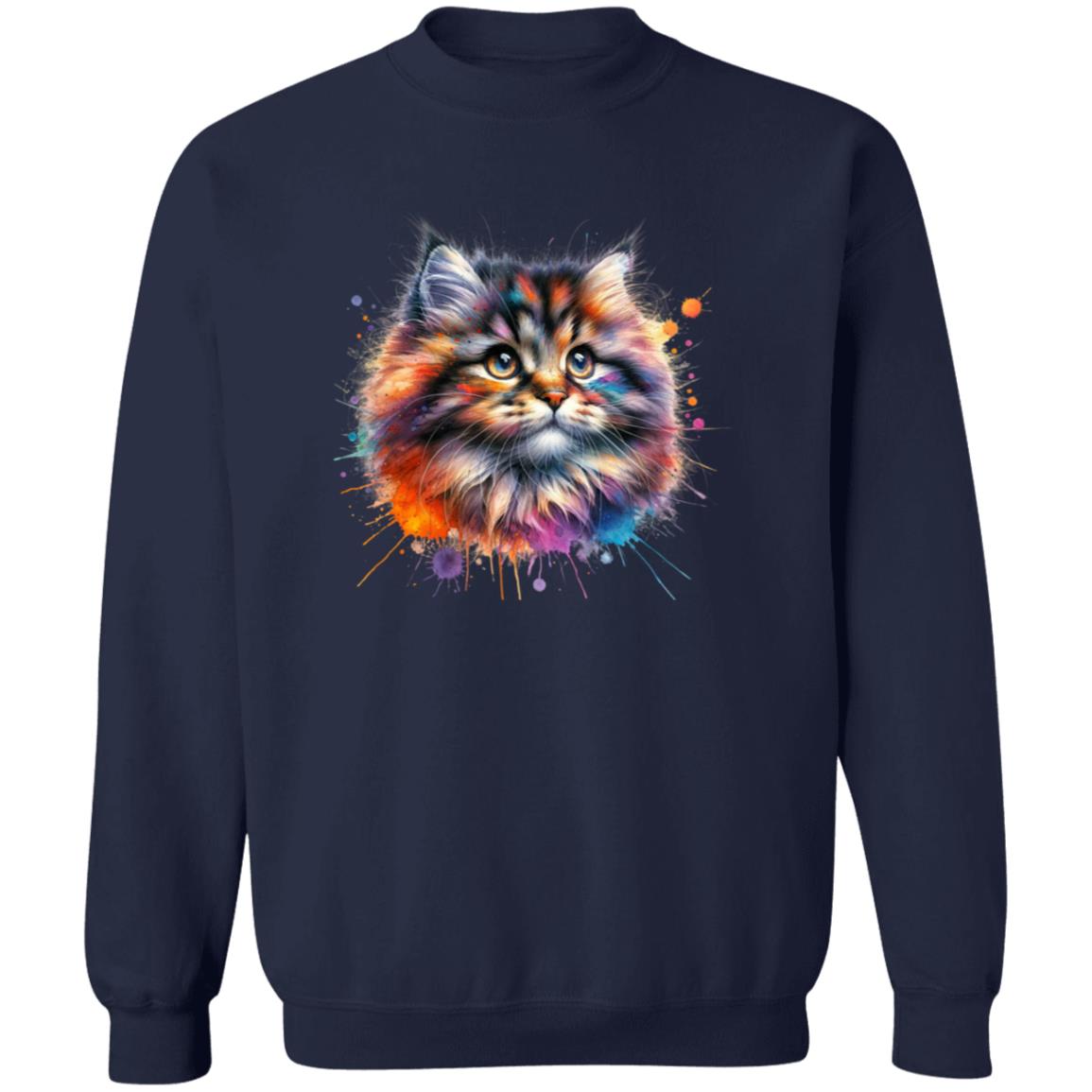 Ragamuffin cat mom Color Splash Unisex Sweatshirt Black Navy Dark Heather-Family-Gift-Planet