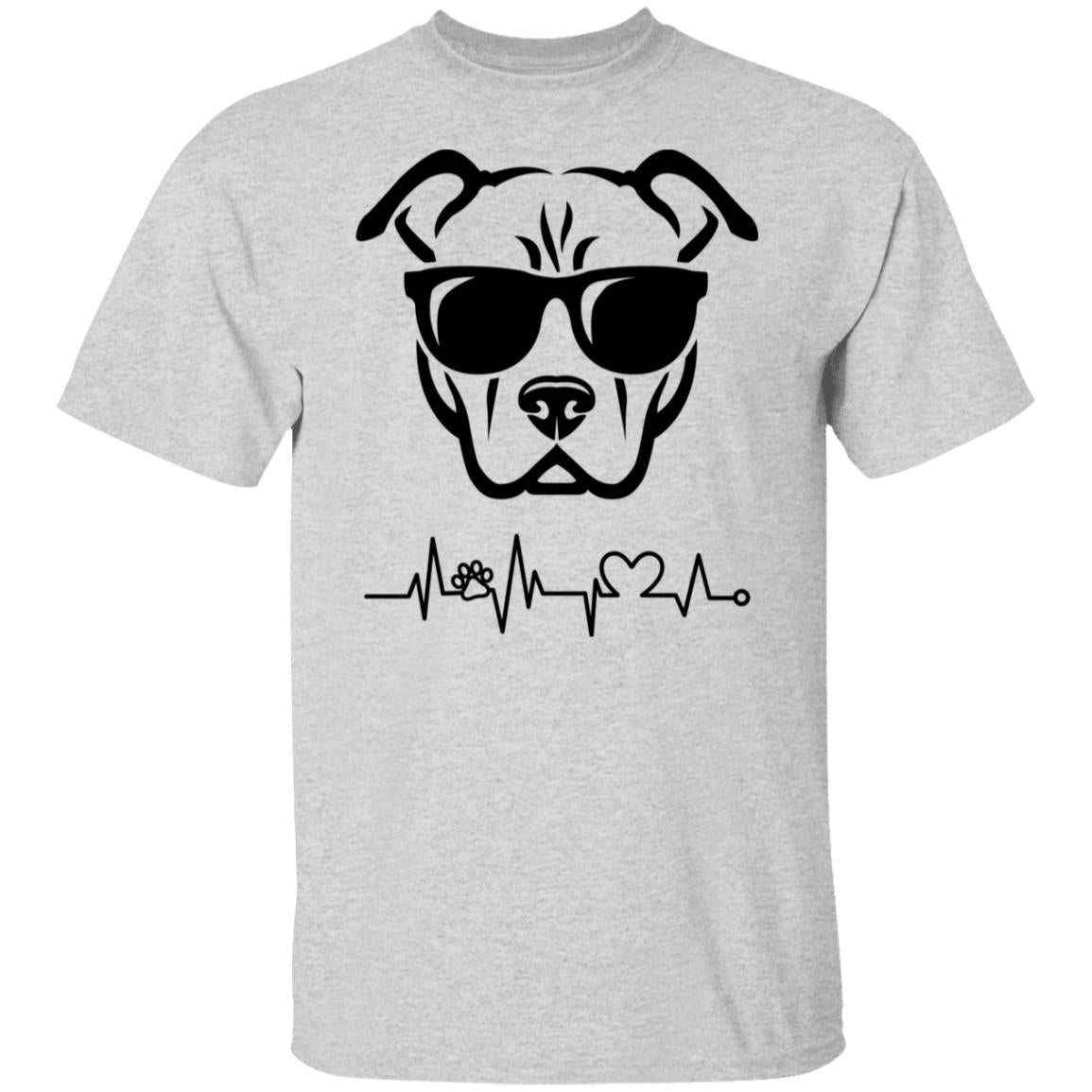 Cool dog heartbeat Unisex shirt dog owner tee White Ash Sand-Family-Gift-Planet