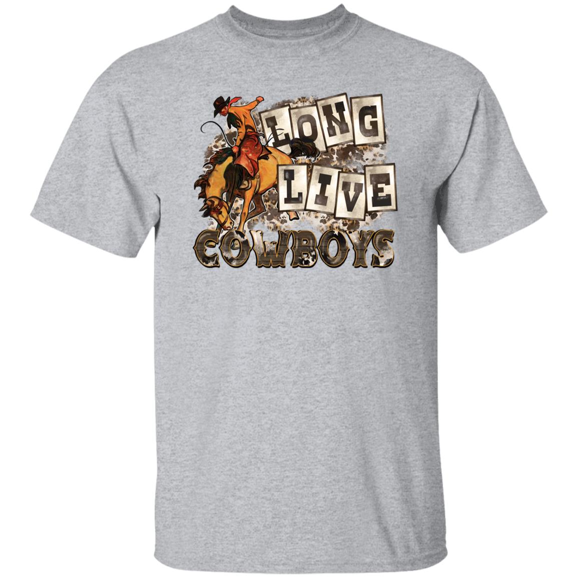 Long live cowboys T-Shirt gift Trendy Western horse cowboy Unisex Tee Sand White Sport Grey-Family-Gift-Planet