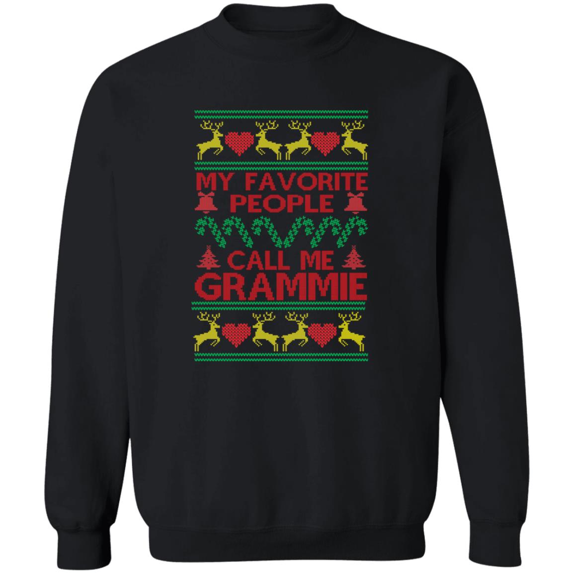 Grammie Christmas Unisex Sweatshirt grandma Ugly sweater Black Dark Heather-Family-Gift-Planet