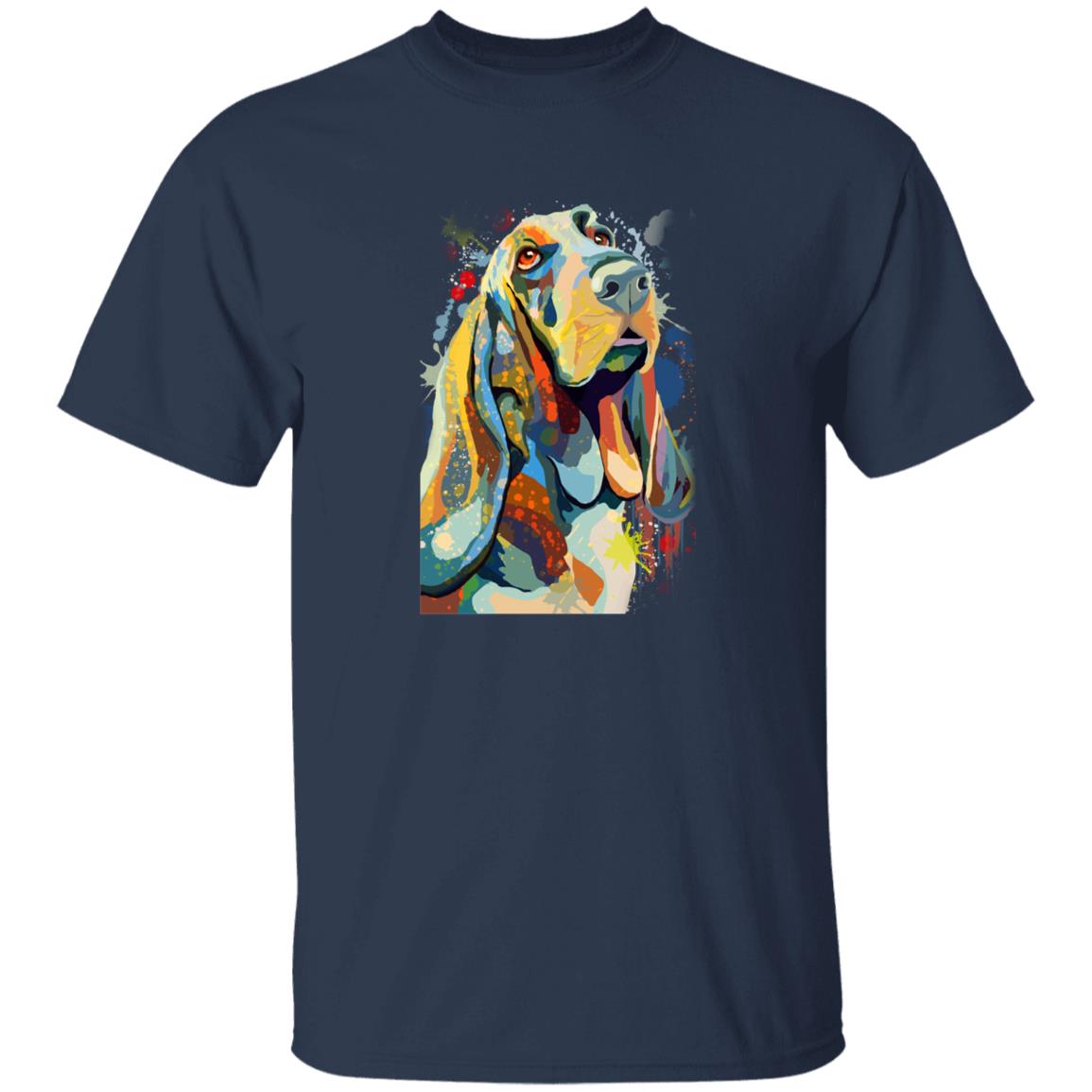 Watercolor Basset Hound dog Unisex shirt S-2XL black navy dark heather-Navy-Family-Gift-Planet