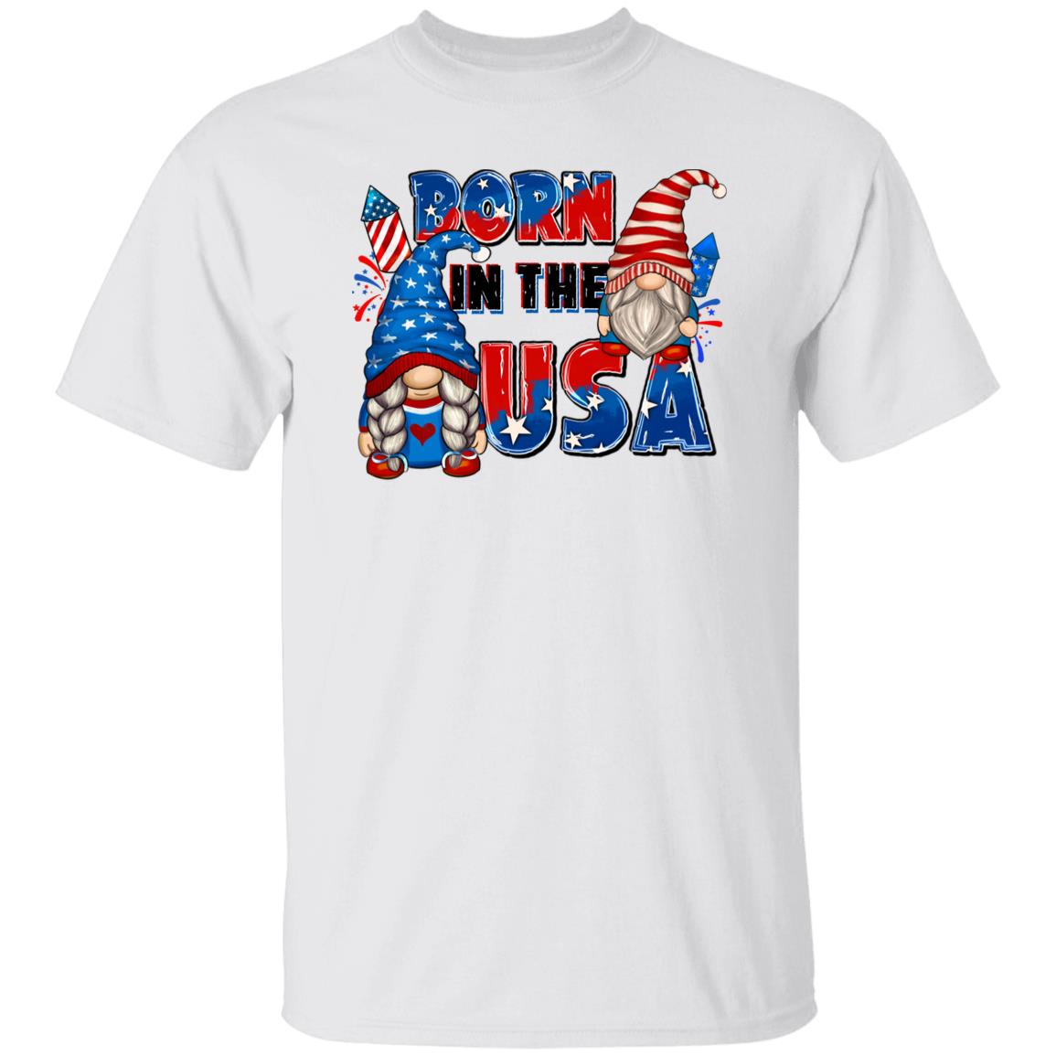 Born in the USA T-Shirt American patriotic July 4th Unisex tee Sand White Sport Grey-Family-Gift-Planet