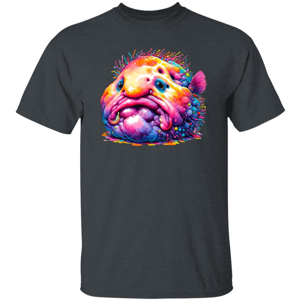Blobfish Color Splash Unisex T-shirt abstract Blobfish tee Black Navy Dark Heather-Family-Gift-Planet
