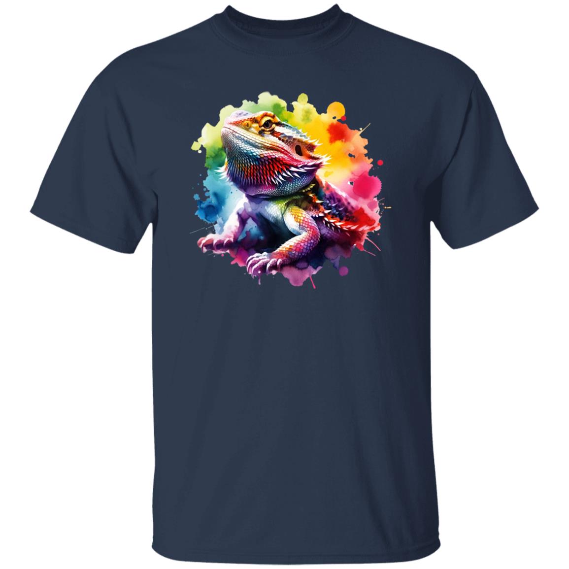 Bearded Dragon mom Color Splash Unisex T-shirt Black Navy Dark Heather-Family-Gift-Planet