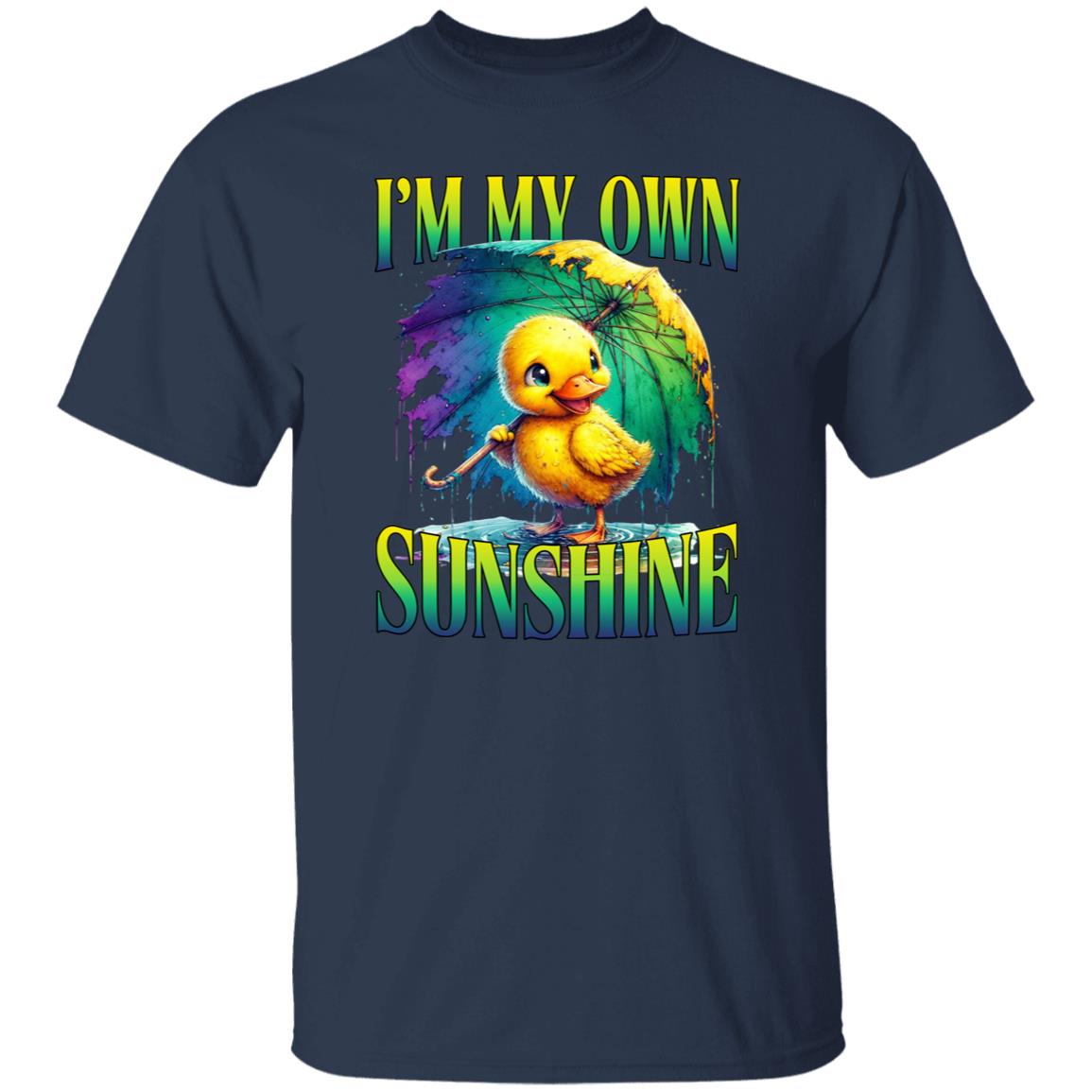 I'm my own sunshine T-Shirt Positive motivational self love mental health duck Unisex tee Black Navy Dark Heather-Navy-Family-Gift-Planet