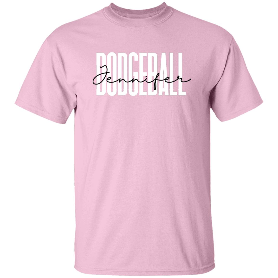 Personalized Dodgeball Unisex T-shirt Custom name dodgeball player Sand Blue Pink-Family-Gift-Planet