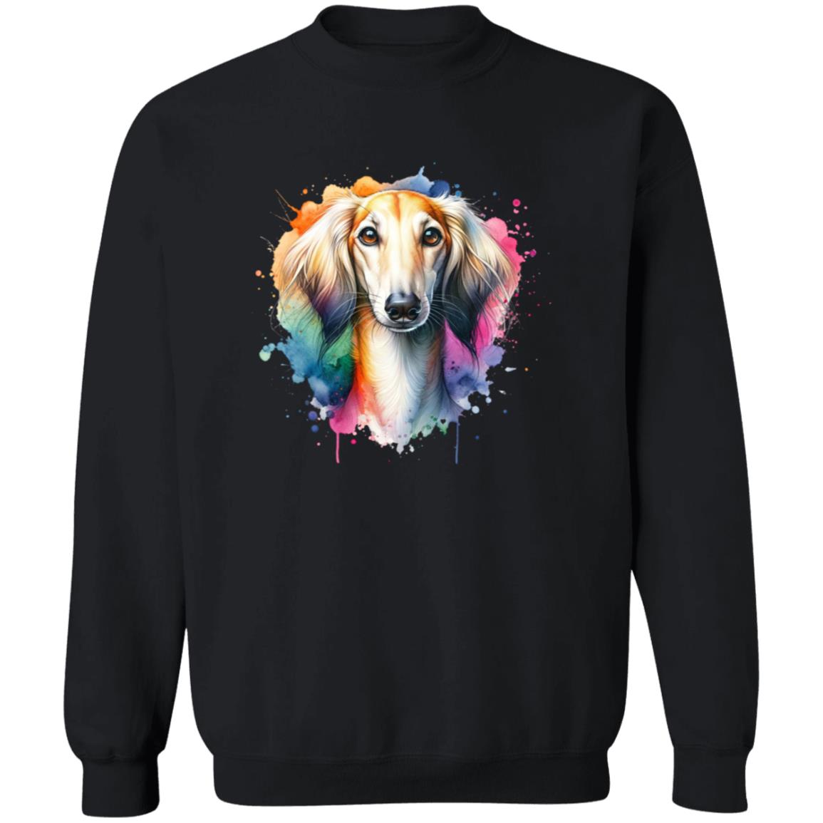 Saluki Dog mom Color Splash Unisex Sweatshirt Black Navy Dark Heather-Family-Gift-Planet