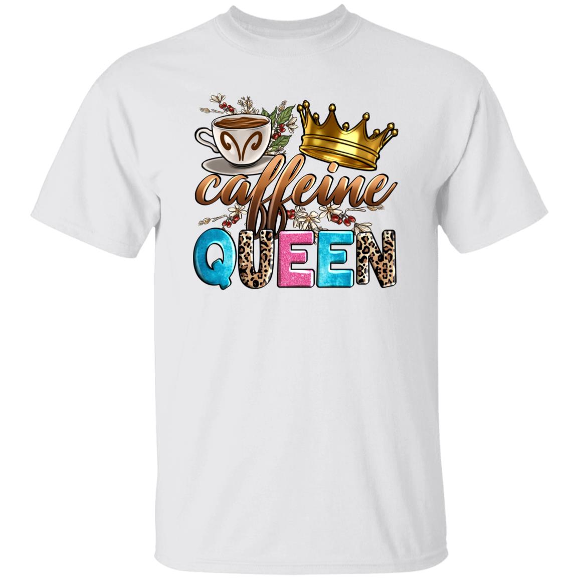 Caffeine queen T-Shirt Coffee shop barista Unisex tee White Sand Sport Grey-Family-Gift-Planet