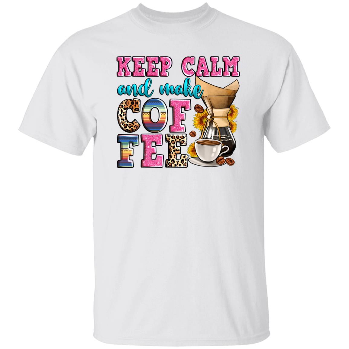Keep calm and make coffee T-Shirt gift Coffee lover Unisex tee Sand White Sport Grey-Family-Gift-Planet