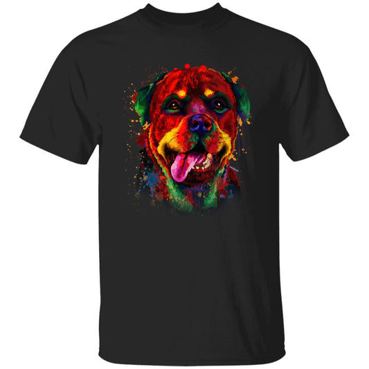 Watercolor painting Rottweiler dog Unisex shirt S-2XL black navy dark heather-Black-Family-Gift-Planet