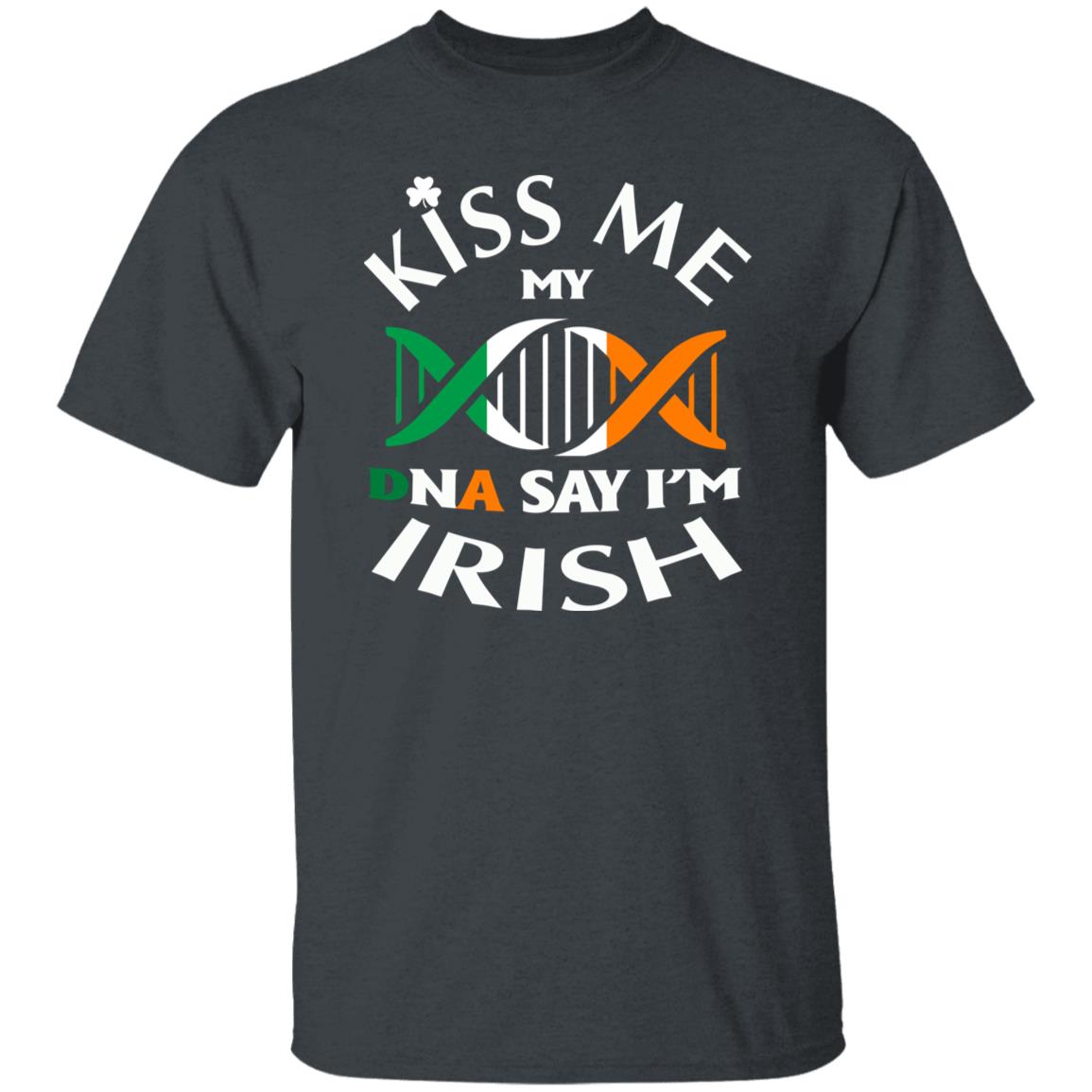 Kiss Me My DNA say I'm Irish St Patrick Day Unisex t-shirt 4XL 5XL 6XL Irish Green-Dark Heather-Family-Gift-Planet