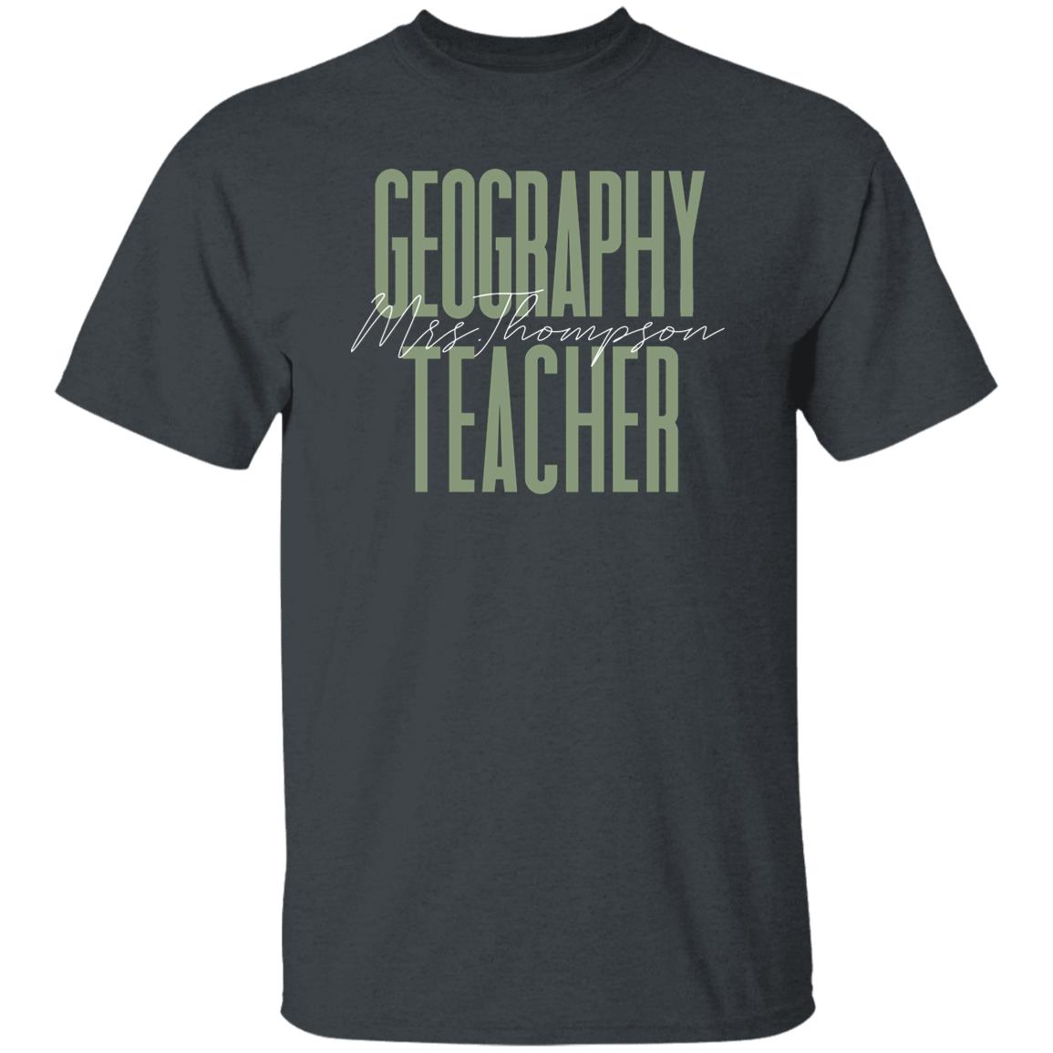 Geography teacher T-Shirt gift Geographer Customized Unisex tee Black Navy Dark Heather-Family-Gift-Planet