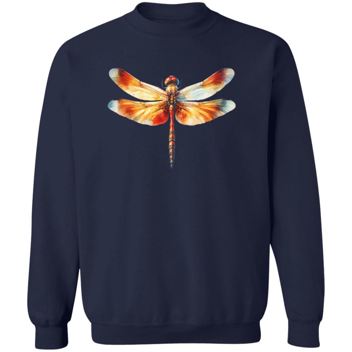 Fall Dragonfly Color Splash Unisex Sweatshirt Black Navy Dark Heather-Family-Gift-Planet